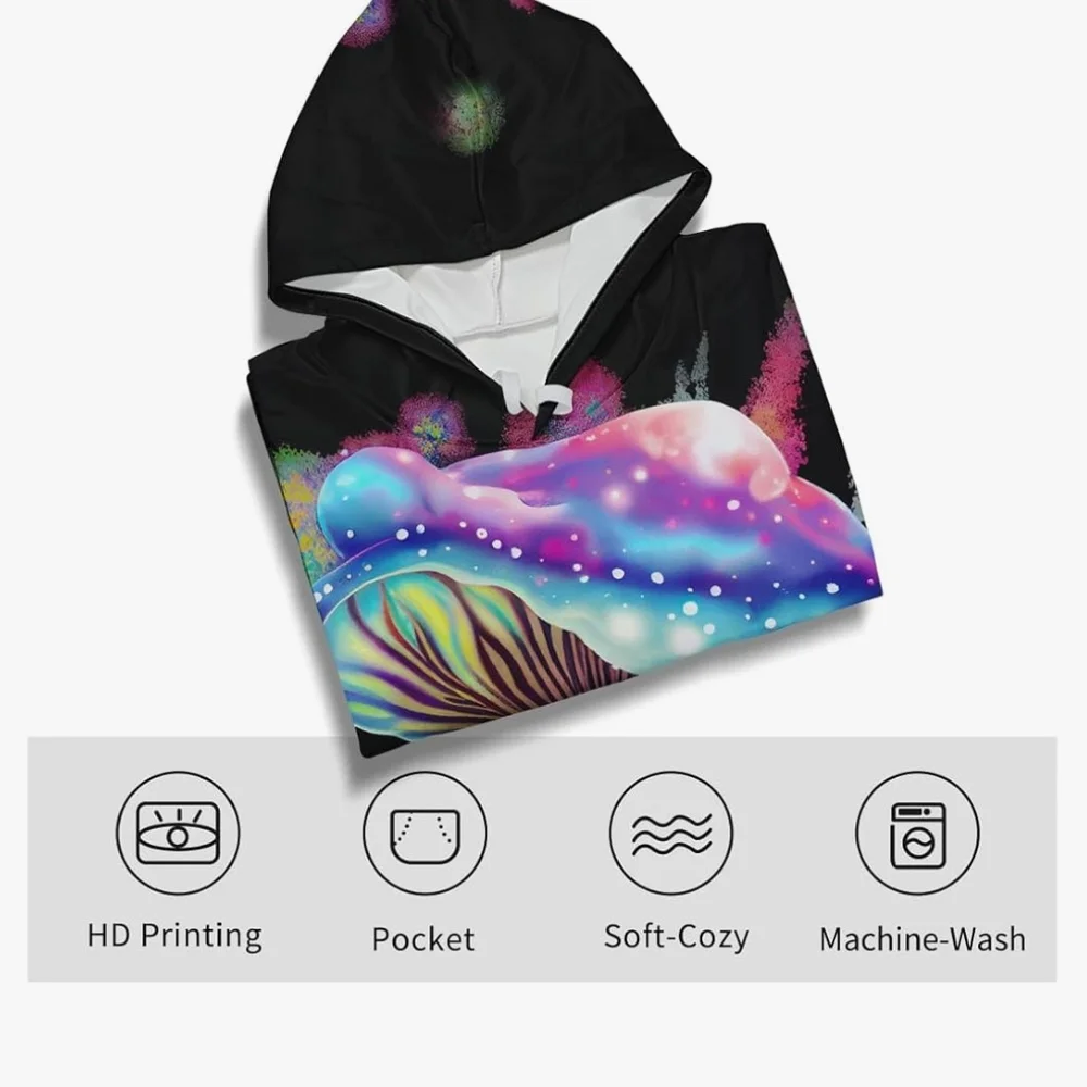 Colorful Mushroom Graphic Hoodie - Picture 3 of 6